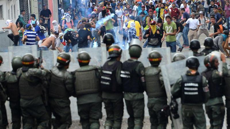 Manifestação em San Cristobal, Venezuela, para exigir referendo que visa a destituição do presidente Nicolas Maduro, 26 de outubro de 2016
