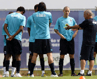 O primeirov treino do F.C. Porto da época 2008/09, já com o reforço Tomás Costa