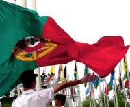 Hastear da bandeira portuguesa na aldeia olímpica