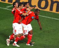 Festa do Benfica depois de Sidnei marcar