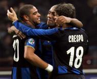 Adriano, Maicon e Crespo festejam triunfo do Inter