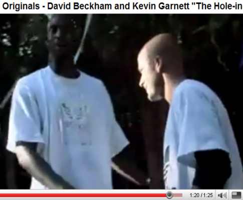 Kevin Garnett e David Beckham em desafio