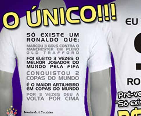 «Só há um Ronaldo»: a camisola do Corinthians