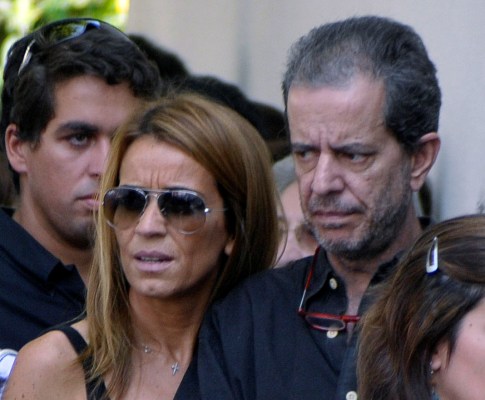 António Feio e Alexandra Sousa no funeral da irmã do  actor
