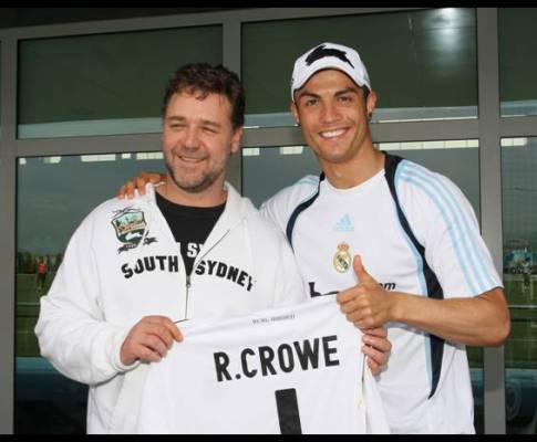 Russell Crowe conhece Cristiano Ronaldo