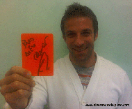 Del Piero sorriu com um cartão vermelho