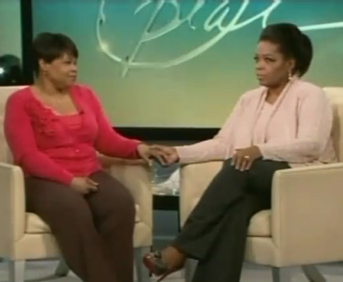 Oprah que reencontra a meia irmã
