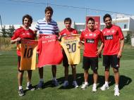 Del Potro, Gaitán, Jara, Aimar e Saviola (Foto: Gualter Fatia/Benfica)