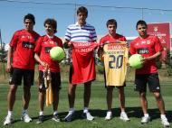 Del Potro, Gaitán, Jara, Aimar e Saviola (Foto: Gualter Fatia/Benfica)