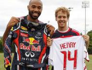 Thierry Henry e Sebastian Vettel (foto: France Press)