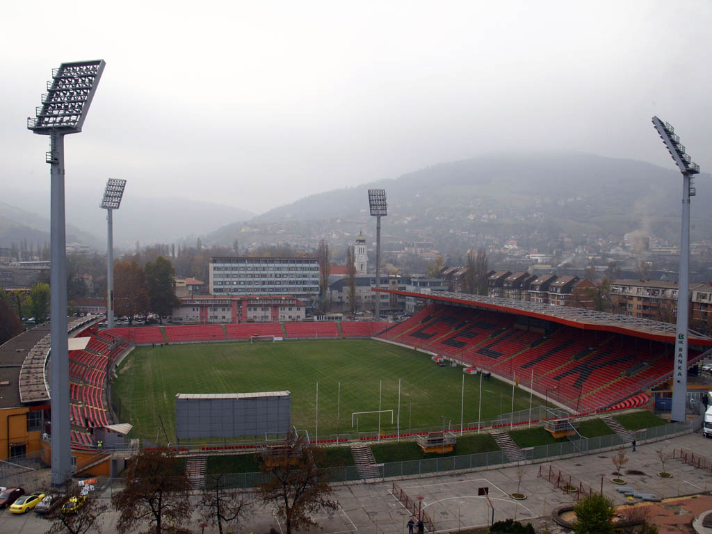 Estádio Bilino Polje, em Zenica (foto Nuno Veiga/LUSA)