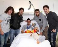 Jogadores do Barça visitam Villa