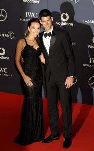 Novak Djokovic e Jelena Ristic (EPA/Facundo Arrizabalaga)