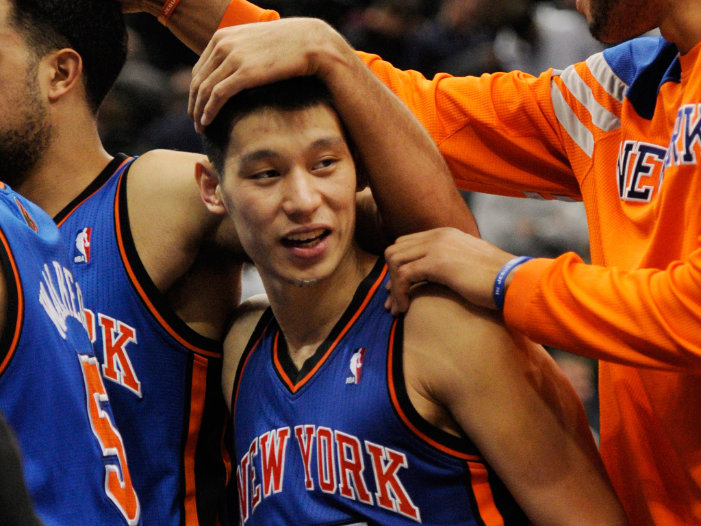 Jeremy Lin festeja com os Knicks