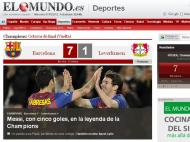 El Mundo (Espanha): «Messi, com cinco golos, na lenda da Champions»