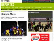 El País (Espanha): «Furacão Messi» «La Pulga de recorde em recorde»