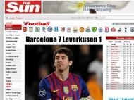 The Sun (Inglaterra): «Barcelona 7 Leverkusen 1»