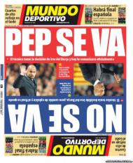 «El Mundo Deportivo»: Pep vai ou fica, questão de virar a primeira página