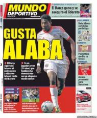 «El Mundo Deportivo»: Alaba, defesa do Bayern, agrada ao Barça