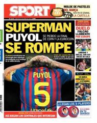 «Sport»: o Superman Puyol «rompeu-se»