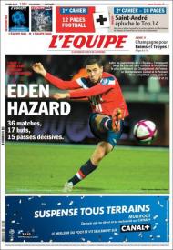 «LEquipe»: Hazard considerado o melhor em França, pelos jornalistas deste jornal