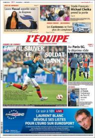 «LEquipe»: as escolhas de Laurent Blanc para o Euro
