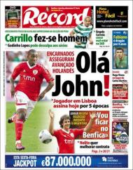 «Record»: Benfica assegura Ola John
