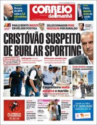 «Correio da manhã»: «Pereira Cristóvão suspeito de burlar Sporting»