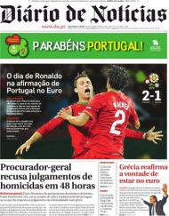 DN: «O dia de Ronaldo na afirmação de Portugal no Euro»