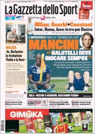 Gazzetta dello Sport: Mancini apostaria em Balotelli