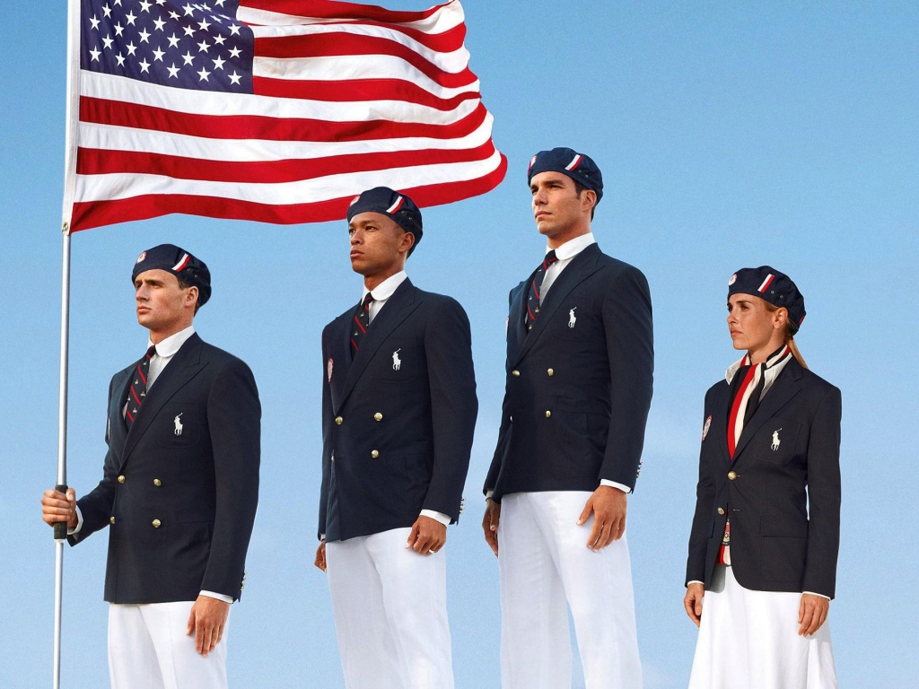 Os uniformes olímpicos dos Estados Unidos, made in China