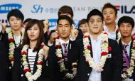 Atletas olímpicos recebidos na Coreia do Sul (Reuters)