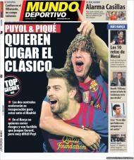 El Mundo Deportivo: Puyol e Piqué para o clássico?