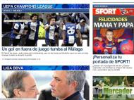 Sport: «Um golo em fora de jogo tomba o Málaga»