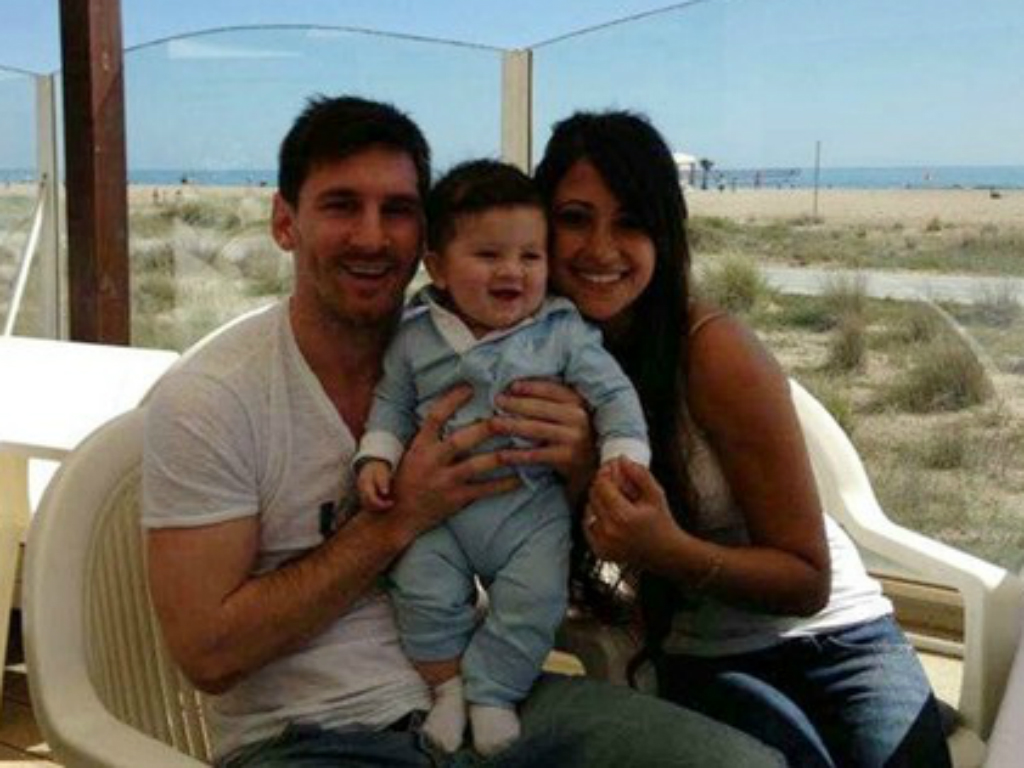 Messi com o filho Thiago