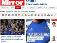 Benfica-Chelsea pelo mundo: Daily Mirror  (Inglaterra)