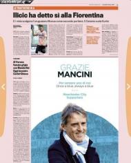 Página de agradecimento a Mancini