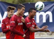 Cristiano Ronaldo, Nani e Miguel Veloso - Seleção treino em Óbidos 6 junho 2013 foto: Reuters