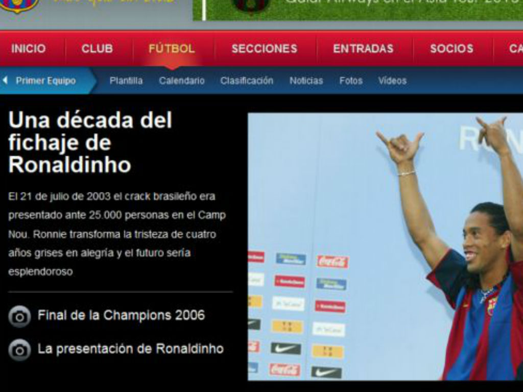 Dez anos Ronaldinho