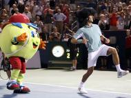 A boa disposição de Novak Djokovic após uma vitória no Open de Montreal (Reuters)