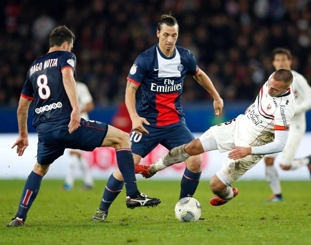 Ibrahimovic no PSG-Nice (foto Reuters)