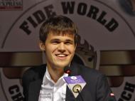 Magnus Carlsen na decisão do Mundial de xadrez