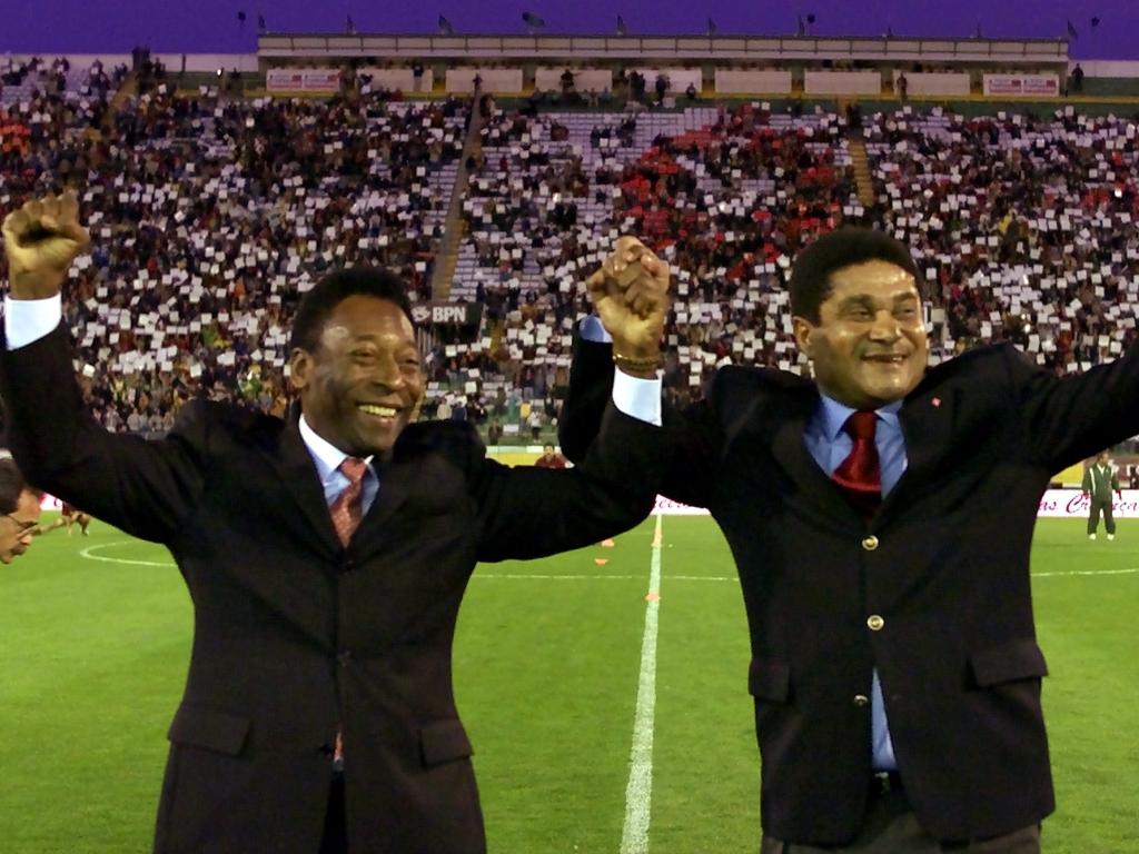 O Rei Pelé e o King Eusébio em Alvalade, em 2002