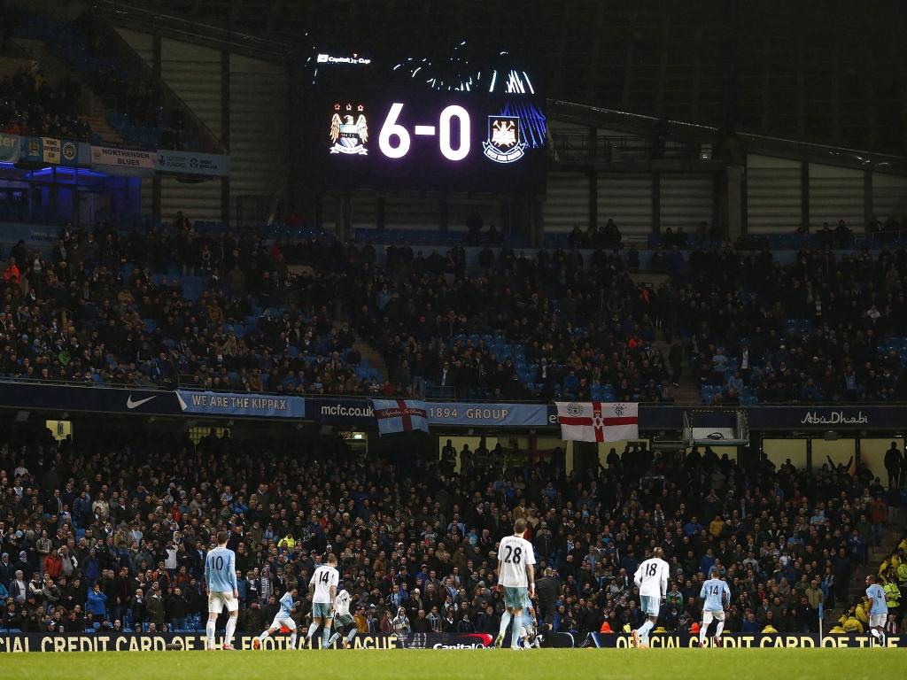 Manchester City destroça West Ham (6-0)