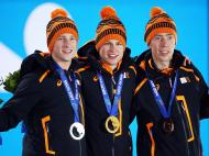Sochi 2014: Jan Blokhuijsen, Sven Kramer e Jorrit Bergsma (EPA)