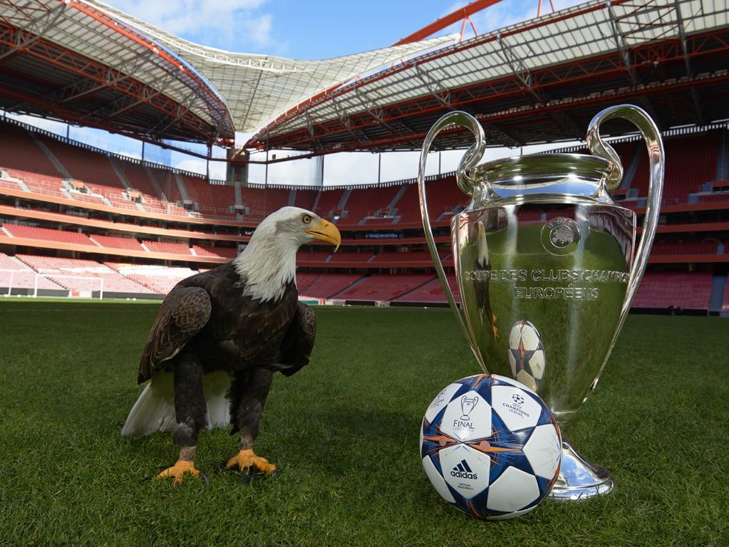 Finale Lisbon: a bola da Champions com a águia, na Luz