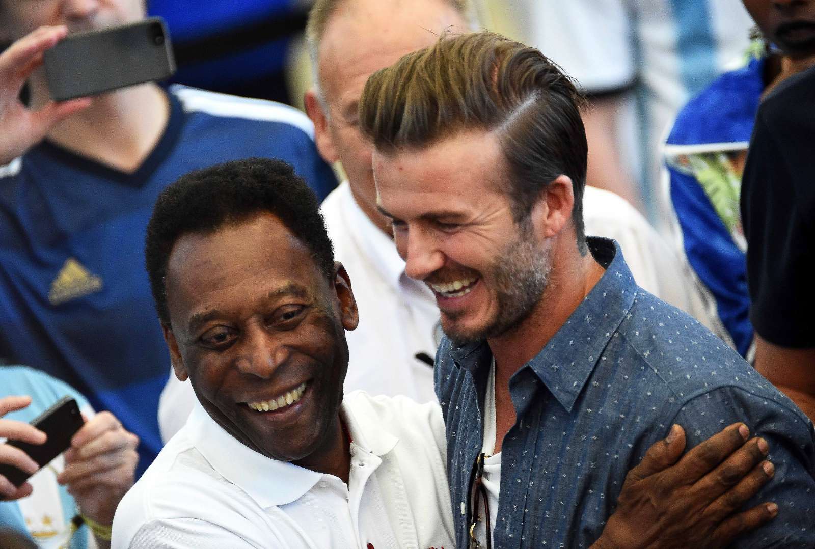 David Beckham e Pelé - Cerimónia de encerramento do Mundial2014 (Foto: Lusa)