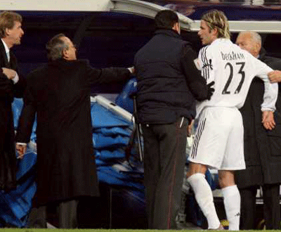 Beckham expulso no Real Madrid