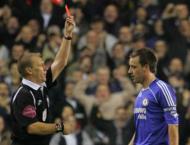 Terry (Chelsea) expulso frente ao Tottenham (Geoff Caddick/EPA)