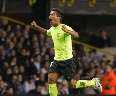 Tottenham-Sp. Braga: Andrade festeja golo (2-2) (EPA)